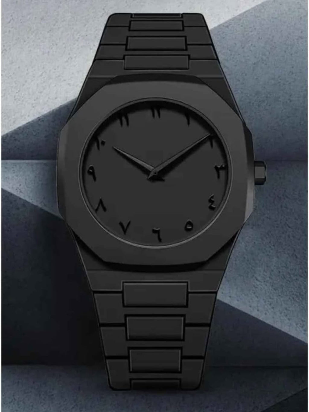 Men’s Luxury Aura Black Arabic Numeral Watch – Matte Black Analog