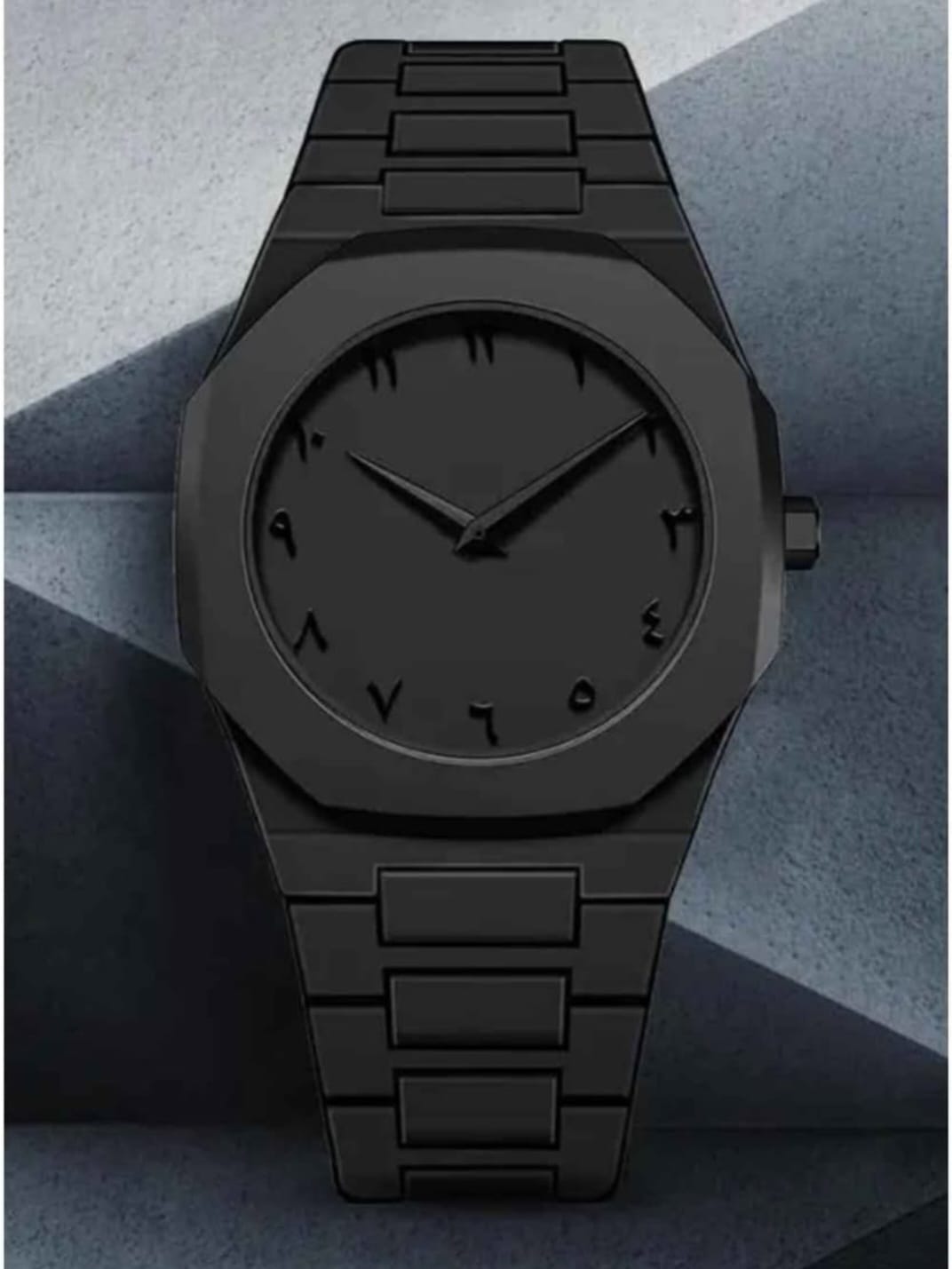 Men’s Luxury Aura Black Arabic Numeral Watch – Matte Black Analog
